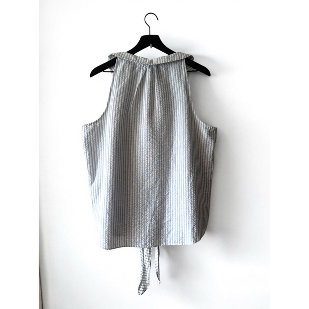 Anthropologie Pilcro Striped Tie-Front Buttondown Tank Women’s Size XL - Picture 4 of 8